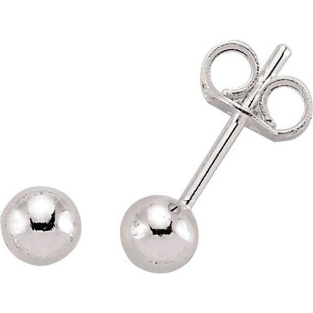 Jewelco London Ladies Sterling Silver Ball Stud Earrings - GVE158-4MM
