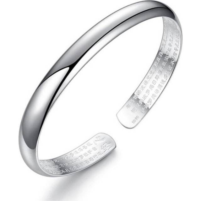 3PCS Silver plating Retro Bangles Women Bracelet Fashion Glossy Simple Jewelry