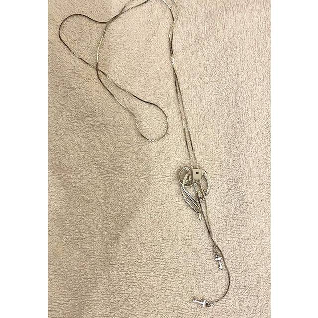 D Silver Necklace/Chain with Stones and Keys - Designer Style Jewelry - Specified