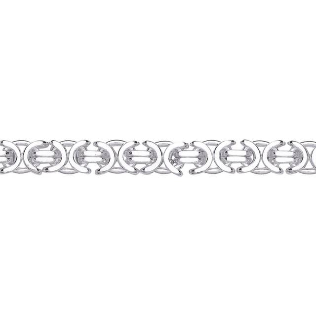 Jewelco London Mens Sterling Silver Italian Byzantine Bracelet 9mm 8.5 inch - GVB465