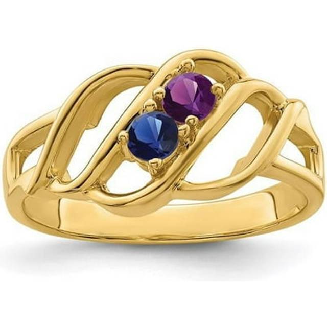 XMR5-2-7 14K Yellow Gold Polished 2-Stone Mothers Ring Mounting - Size 7