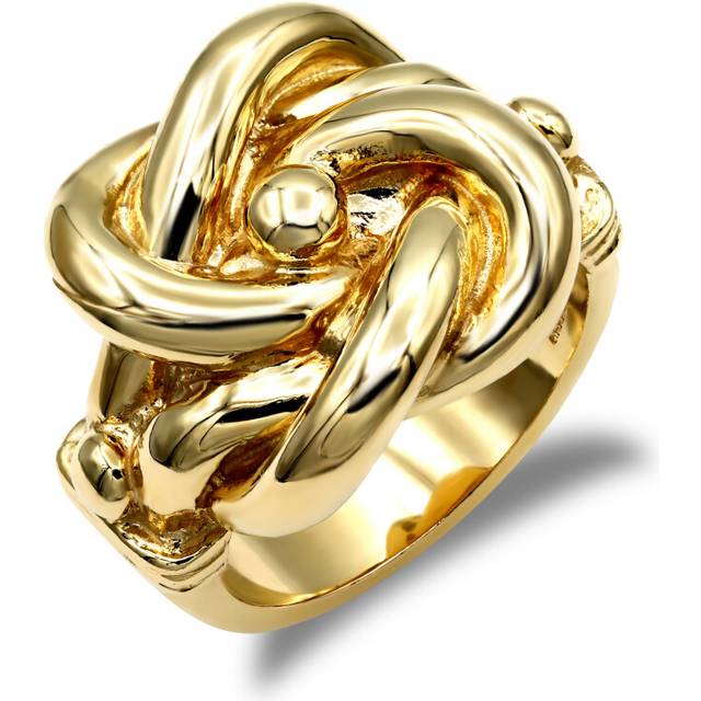 (Z+3) Jewelco London Men's Solid 9ct Yellow Gold Double Knot Ring