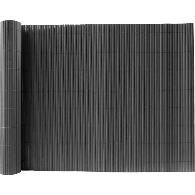 (1.5m*3m) Dark Grey PVC Fence Screen Bamboo Mat Border Panel Garden Wall Privacy Protect