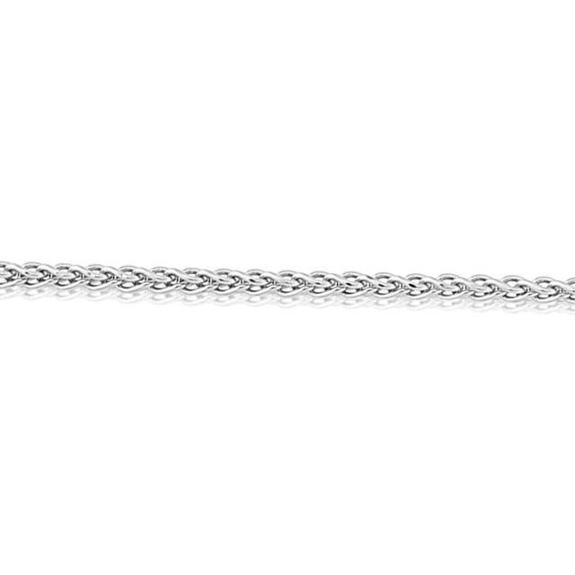 (24) Jewelco London 9ct White Gold Silky Spiga Pendant Chain Necklace - 1.1mm Gauge - Silver