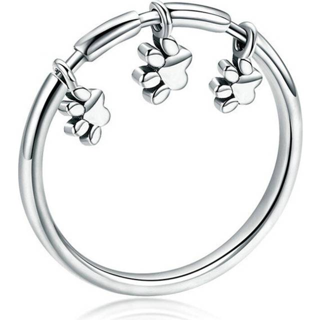 Silver plating Animal Dog Footprints Finger Rings for Women Fashion Ring Jewelry_8