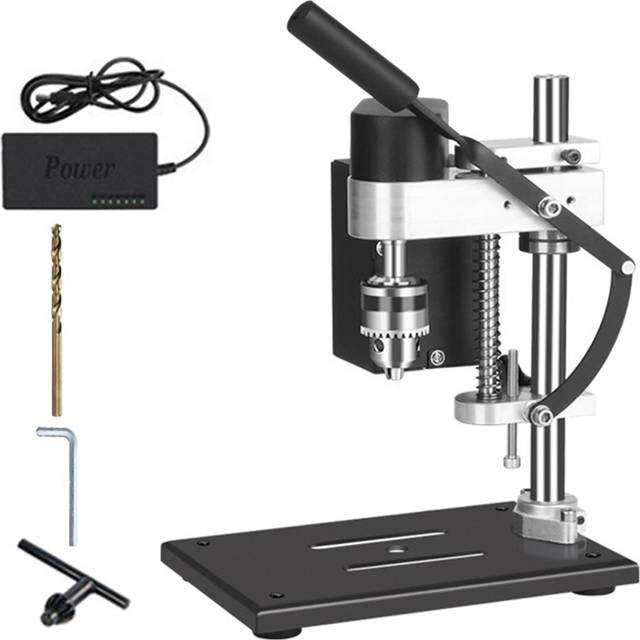 Mini Bench Drill Press Stand Kit with Vise, Extension Rod, Sanding Sawing Accessories, Variable EU Plug Luxury