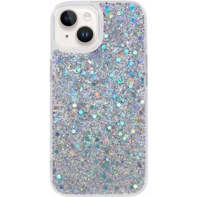 iPhone 14 Glitter Flakes TPU-skal - Silver