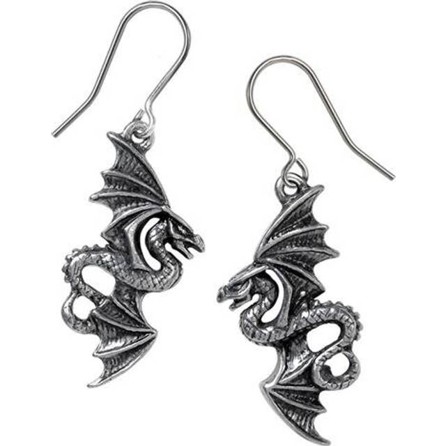 1.22 in. Flight of Airus Dragon Droppers Earrings, Silver