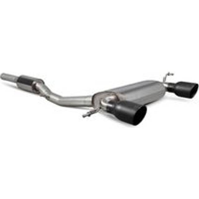 &#34;Scorpion 2.75&#34; Cat Back Exhaust System&#34; - 2x 100mm Round Daytona Ceramic Black Tailpipes