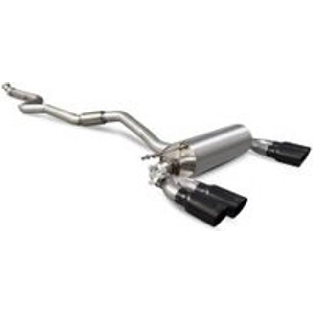 &#34;Scorpion Resonated 3.15&#34; Cat Back Exhaust System - Valved&#34; - 4x 90mm Round Daytona Ceramic Black Tailpipes