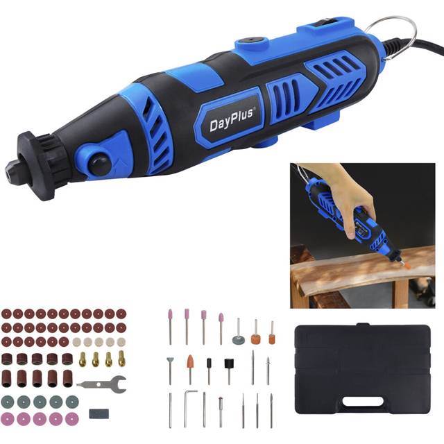Rotary Tools for Woodworking with 80pcs Accessories Mini Grinder Set 135W Variable Speed for Cutting Carving, Sanding, Drilling, Polishing, Routing