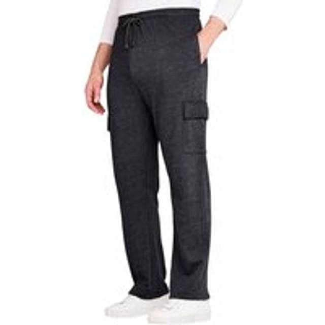 Soft and Comfortable Lounge Fleece Jogging Bottoms With Cargo Pockets - Black - 44S