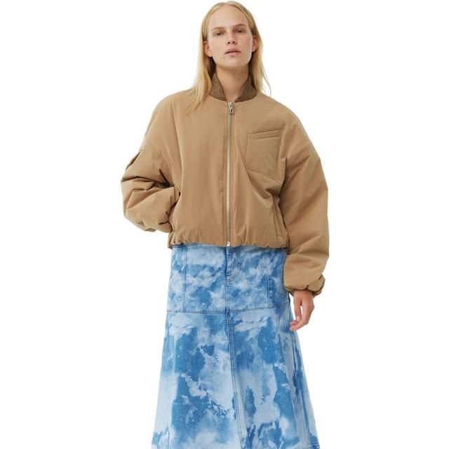 GANNI Light Twill Oversized Bomber Jacket