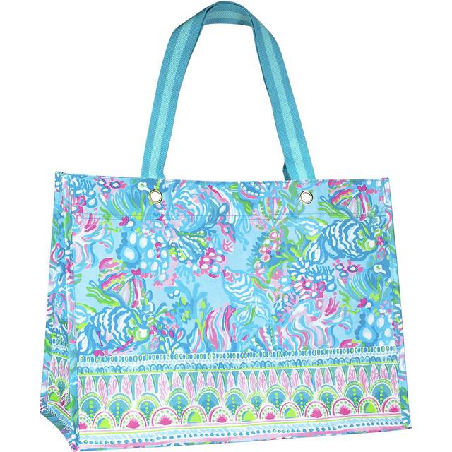 Lilly Pulitzer Blue/Green XL Market Shopper Bag  Oversize Reusable Gro