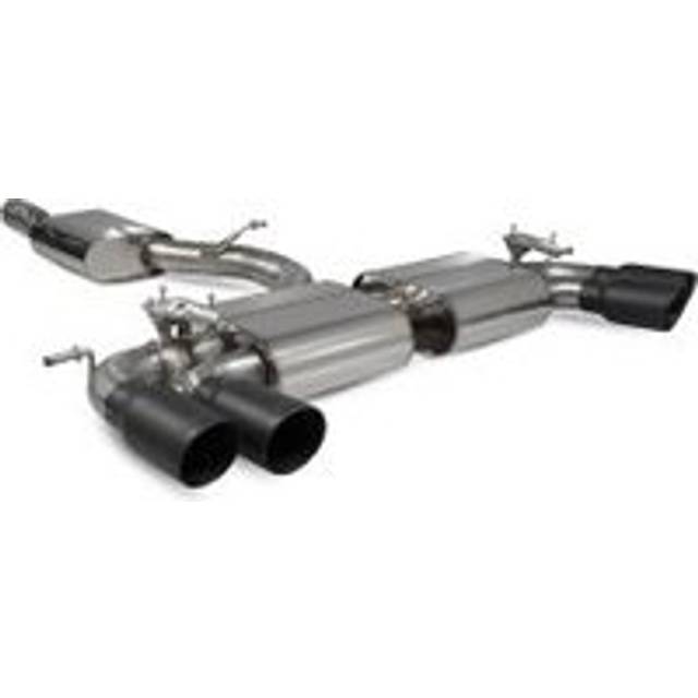 &#34;Scorpion Resonated 3.15&#34; GPF Back Exhaust System - Valved&#34; - 4x 114mm Round Daytona Ceramic Black Tailpipes