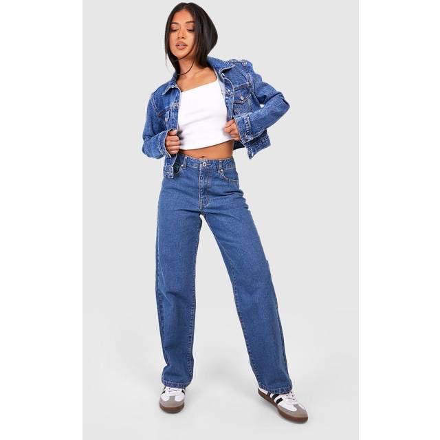 Womens Petite Basics Boyfriend Jean - Mid Blue - 10