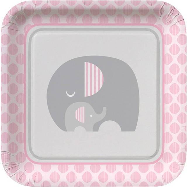 8-Count Square Lunch Paper Plates, Little Peanut Girl