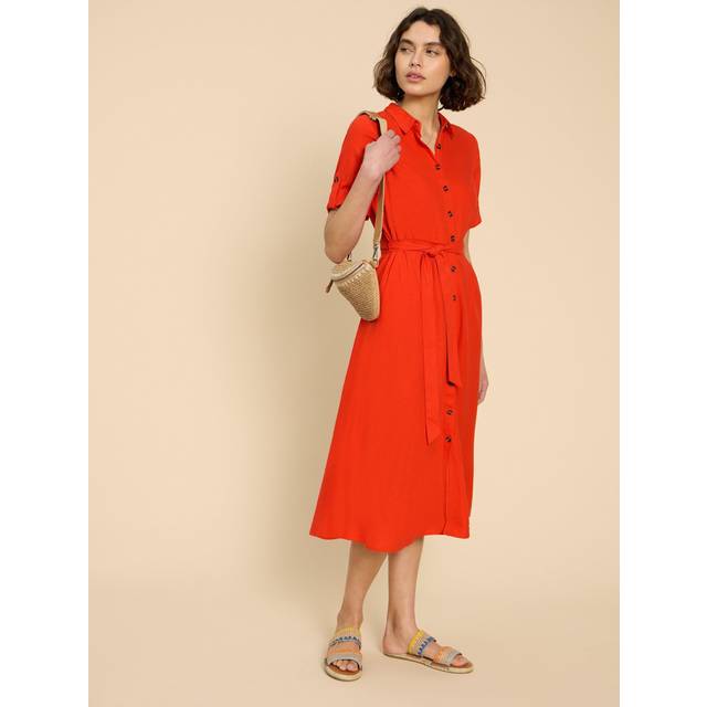 White Stuff Beth Linen Blend Shirt Dress