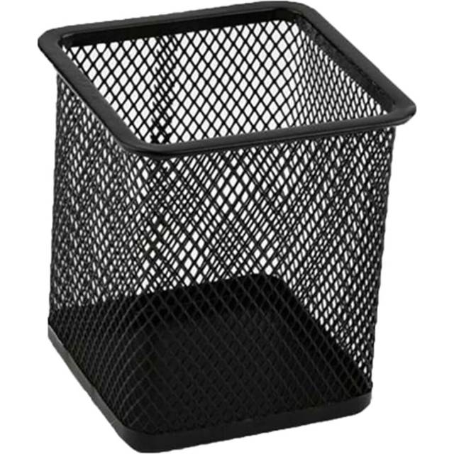 Pencil Holder Office Desk Metal Mesh Square Pen Pot Cup Case Organiser Durable Pencil Case