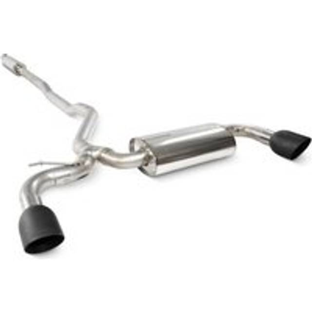 &#34;Scorpion Resonated 2.75&#34; Cat Back Exhaust System&#34; - 2x 114mm Round Daytona Ceramic Black Tailpipes