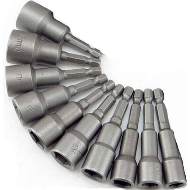 Magnetic Nut Setter Driver Drill Bit?Set 6-19mm 1/4 inch Hex Shank