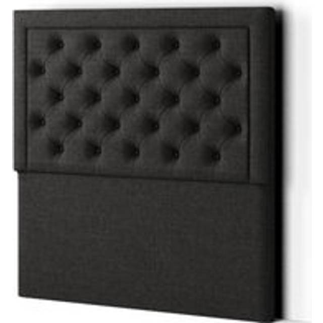 Eleganza Castle Single Black Linen Floor Standing Headboard