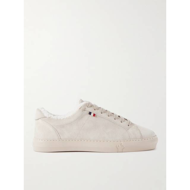 Moncler - New Monaco Shearling-Lined Suede Sneakers - Men - Neutrals - EU 41