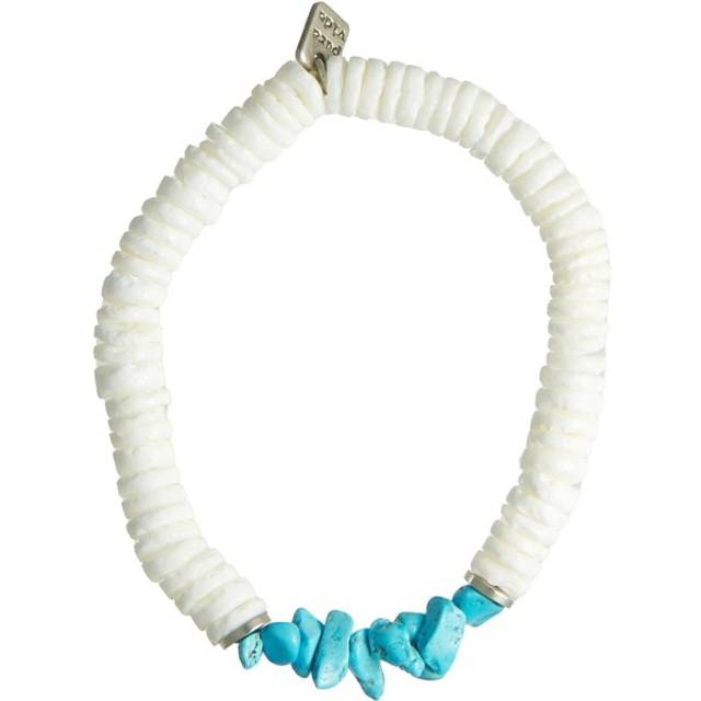 Puka Shell Turquoise Stretch Bracelet in White - One Size