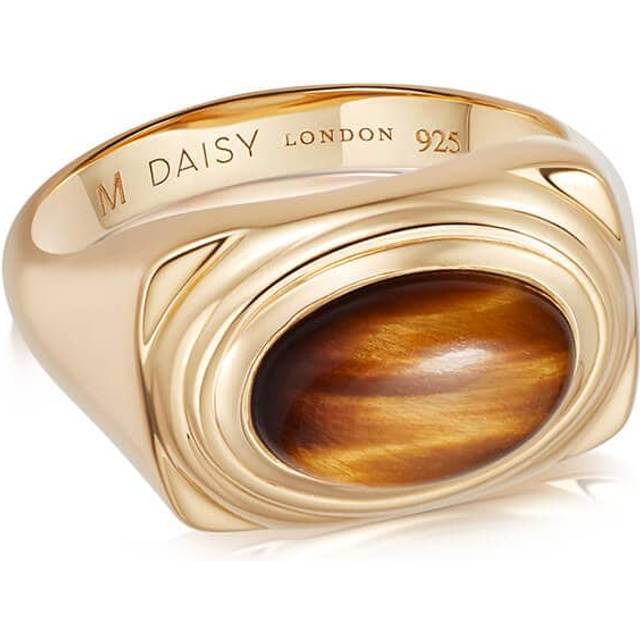 Tigers Eye Bold Ring 18ct Gold Plate