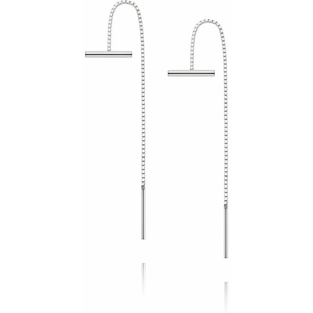 Estée Lalonde T Bar Box Chain Earrings Sterling Silver Sterling Silver
