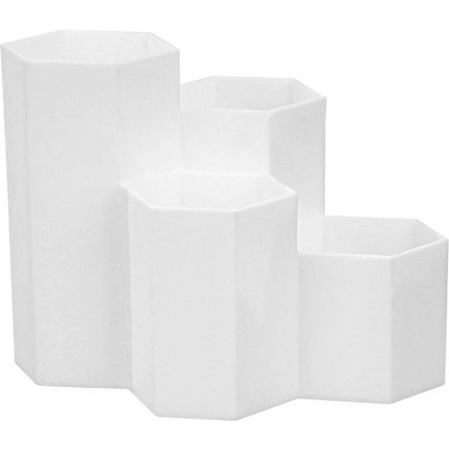 Office Stationery Hexagonal Pen Holder Office Desktop Storage Box Honeycomb Compartment Design Pencil Box