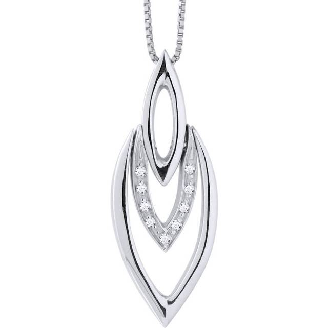 Diadema Womens - Necklace with Diamonds - White Gold - One Size