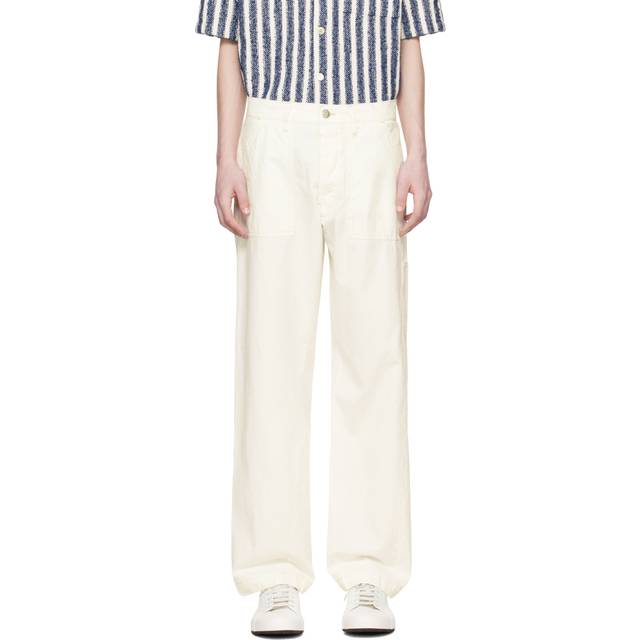 Sunflower White Twist Work Trousers - 010 WHITE - WAIST US 28
