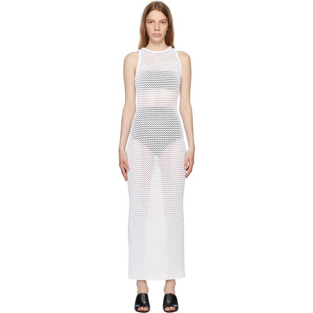 ALAÏA White 3D Waffle Maxi Dress - 000 - BLANC - FR 36
