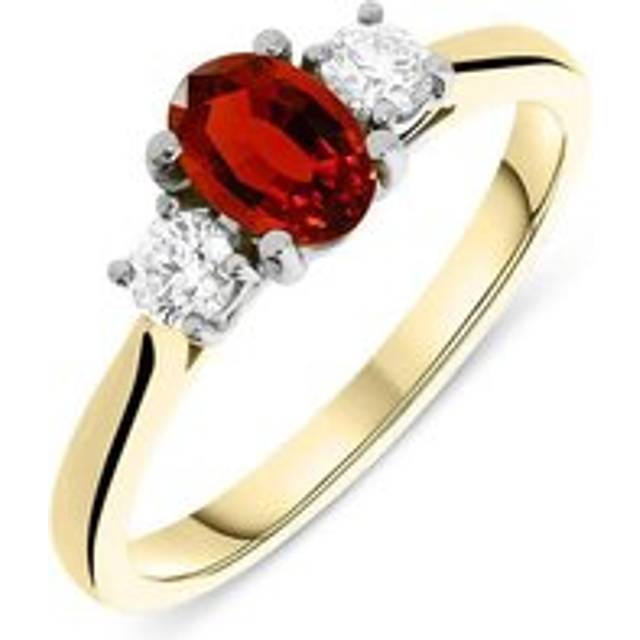 18ct Yellow Gold Ruby and Diamond Trilogy Ring - Option1 Value Yellow Gold