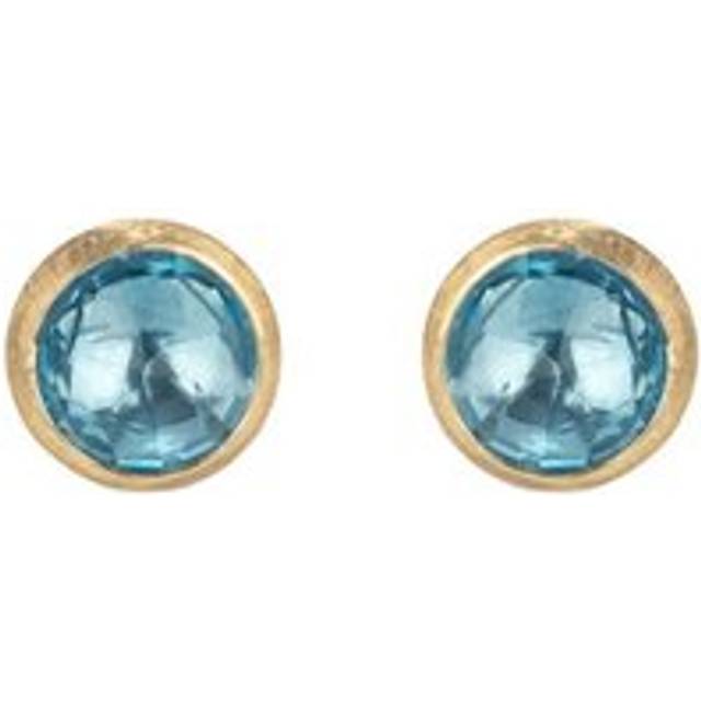 Marco Bicego Jaipur 18ct Yellow Gold Blue Topaz Stud Earrings - Option1 Value Yellow Gold