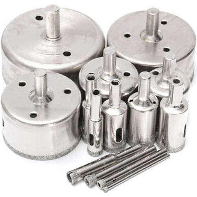 14pcs 3-70mm Diamond Hole Saw Tile Ceramic Glass Porcelain Marble Drill Bits Set