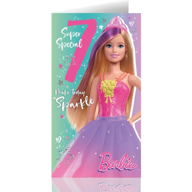 Barbie Age 7 Birthday Card