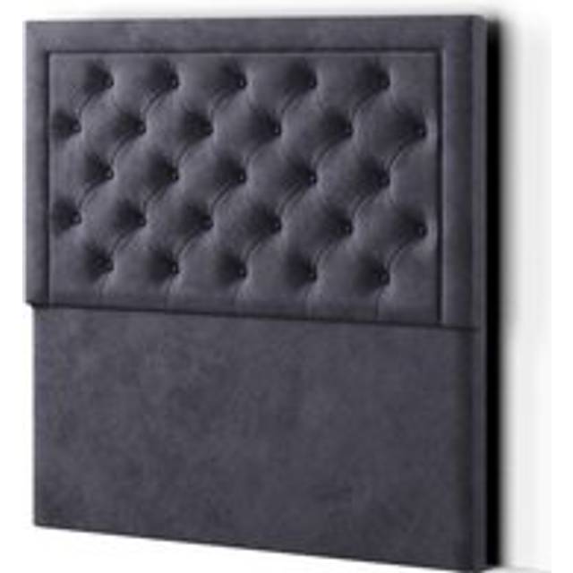 Eleganza Castle Super King Steel Plush Floor Standing Headboard - Grey