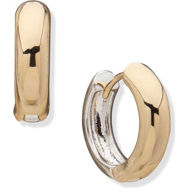 Anne Klein Women's Two Tone Huggie Pierced Earring in Two-Tone size 0.5"