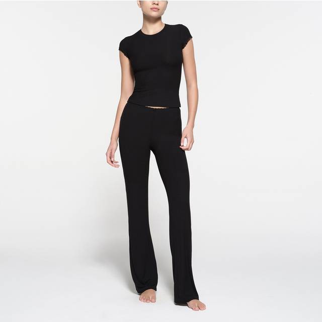 SKIMS Black Soft Lounge Lace T-Shirt - Onyx - XXL