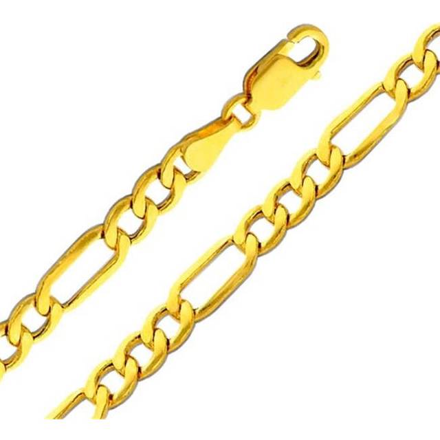 Jewelry 14k Yellow Gold 4.4-mm Figaro Chain Necklace (20 inch)
