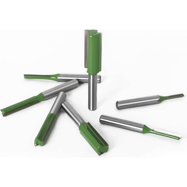 7pcs 1/4 inch Shank Single Double Flute Straight Bit Milling Cutter for Wood Tungsten Carbide Router Bit Woodwork Tool Set