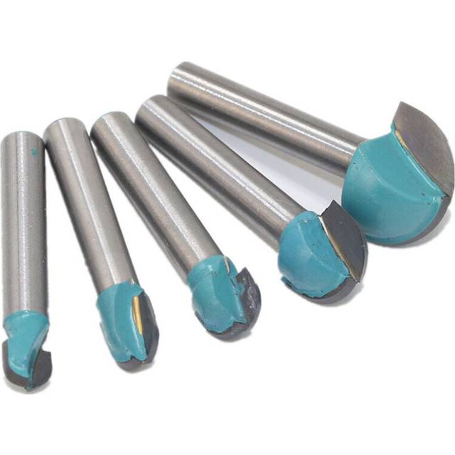 6mm Shank Ball Nose End Mill Round Nose Cove CNC Milling Bit Radius Core Box Solid Carbide Router Bit Tools 5 pcs Set