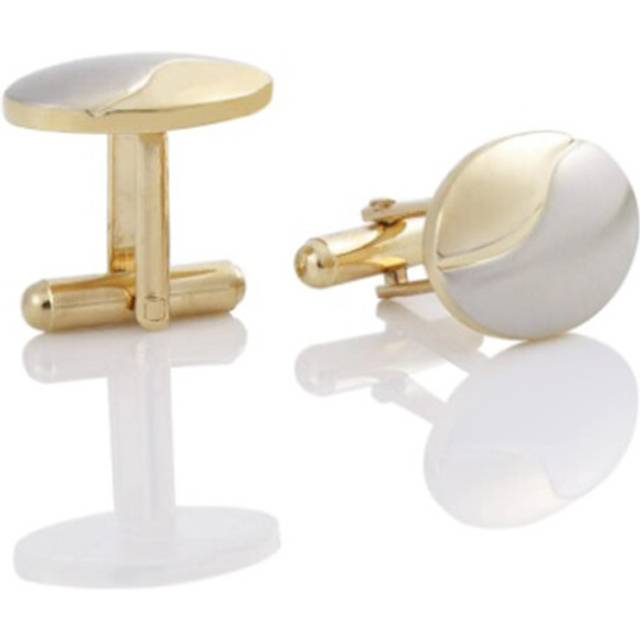 Luxury Oval Cufflinks Gold and Silver Twirl Great Gift