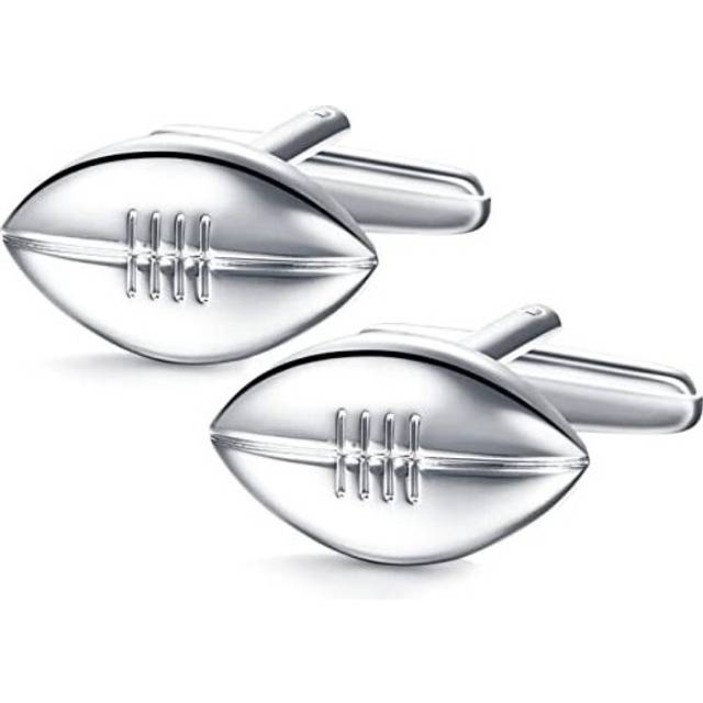 HONEY BEAR Silver Rugby Ball football Sport Cufflinks Wedding Shirt Dress Cuff Links Gift