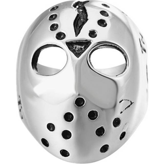 Europe and America Style Punk Gothic Rock Mask Skull Men Titanium Steel Ring, US Size: 11, Diameter: 20.6mm, Perimeter: 64.5mm