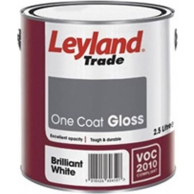 Leyland Trade One Coat Gloss Paint - Brilliant White 750ml
