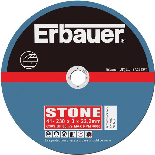 ERBAUER STONE CUTTING DISCS 230 X 3 X 22.23MM (5 PACK)