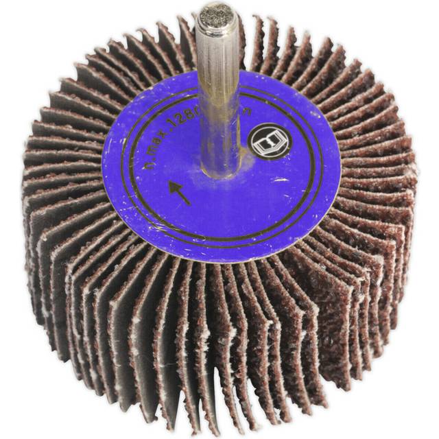 40 x 30mm Aluminium Oxide Flap Wheel - 6mm Shaft - 80 Grit - Abrasive Sanding